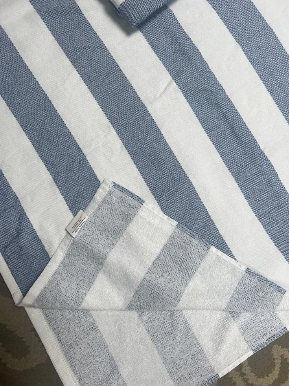 Honest Sources Light Blue and White Cotton Towels (2)